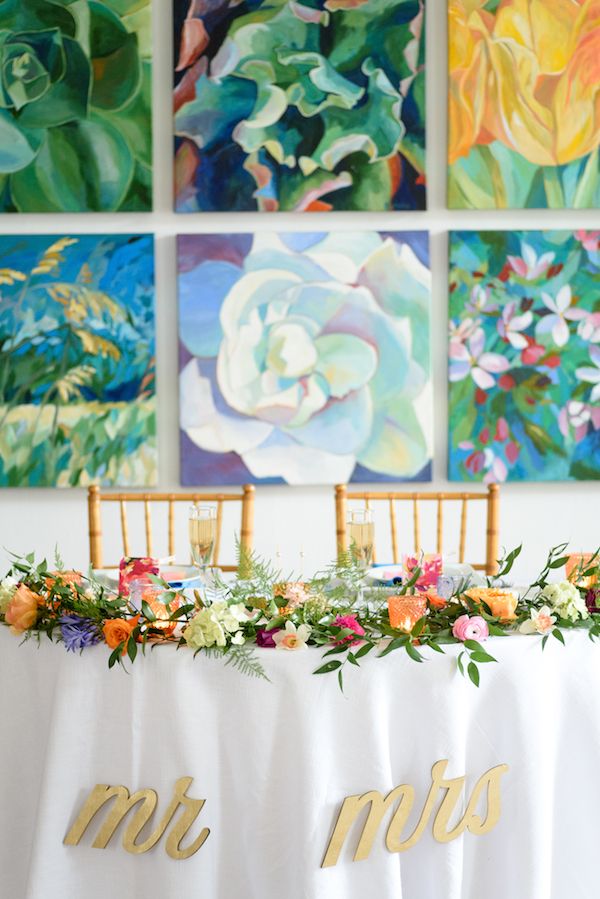  Colorful Abstract Painting and Floral Wedding