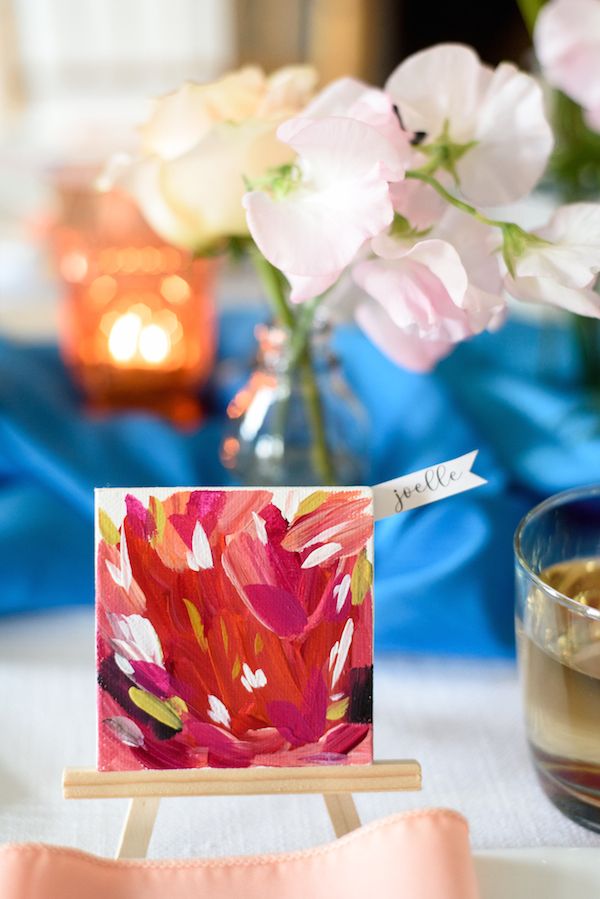  Colorful Abstract Painting and Floral Wedding