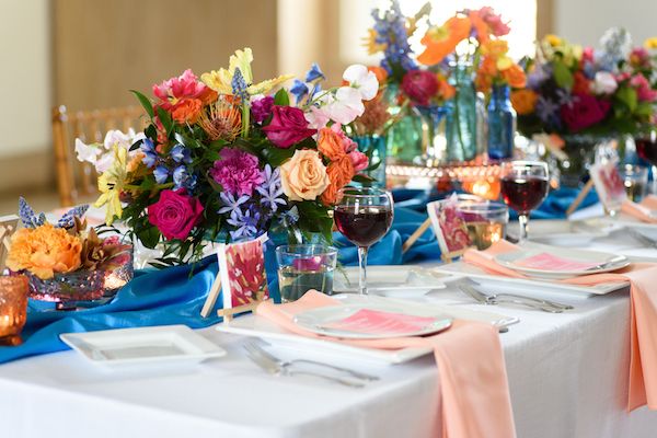  Colorful Abstract Painting and Floral Wedding