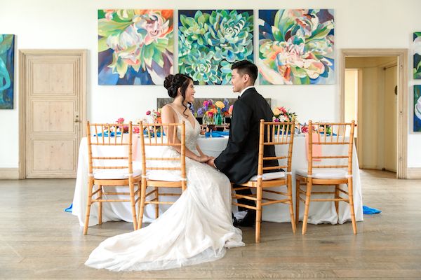  Colorful Abstract Painting and Floral Wedding