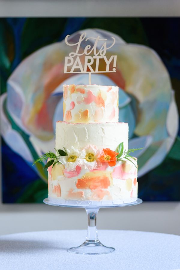  Colorful Abstract Painting and Floral Wedding