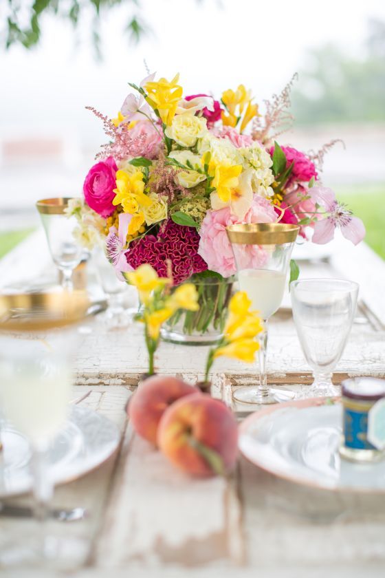  Sweeter than Honey - Pink and Yellow Styled Shoot - to see more: http://www.theperfectpalette.com - Styling by BRANDtabulous, Photography by Brio Art