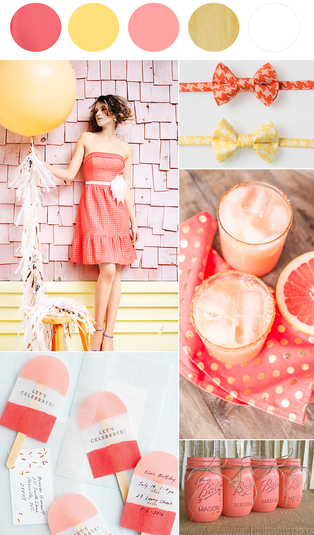 Citrus Inspired | Grapefruit and Lemon - to see more: www.theperfectpalette.com - color ideas for weddings + parties