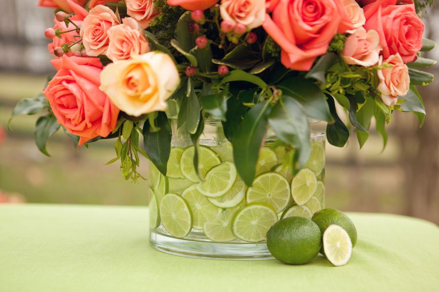 Coral, Graperfruit and a Twist of Lime - Styled Shoot - to see more: www.theperfectpalette.com - photo by Danielle Evans Photography, Floral Design by LB Floral