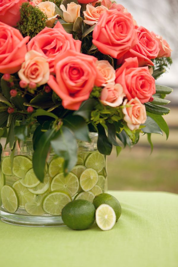 Coral, Graperfruit and a Twist of Lime - Styled Shoot - to see more: www.theperfectpalette.com - photo by Danielle Evans Photography, Floral Design by LB Floral