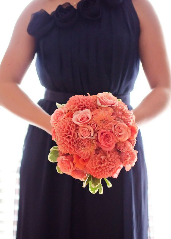 Navy Blue and Coral - www.theperfectpalette.com - Creative color palette ideas for weddings + parties