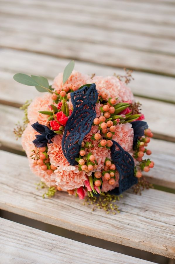 Navy Blue and Coral - www.theperfectpalette.com - Creative color palette ideas for weddings + parties