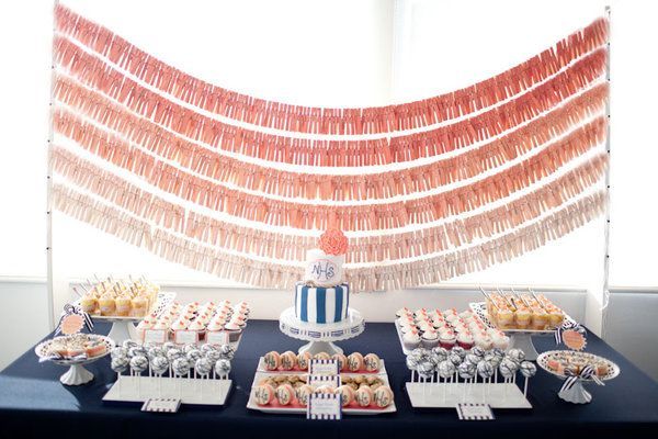 Navy Blue and Coral - www.theperfectpalette.com - Creative color palette ideas for weddings + parties