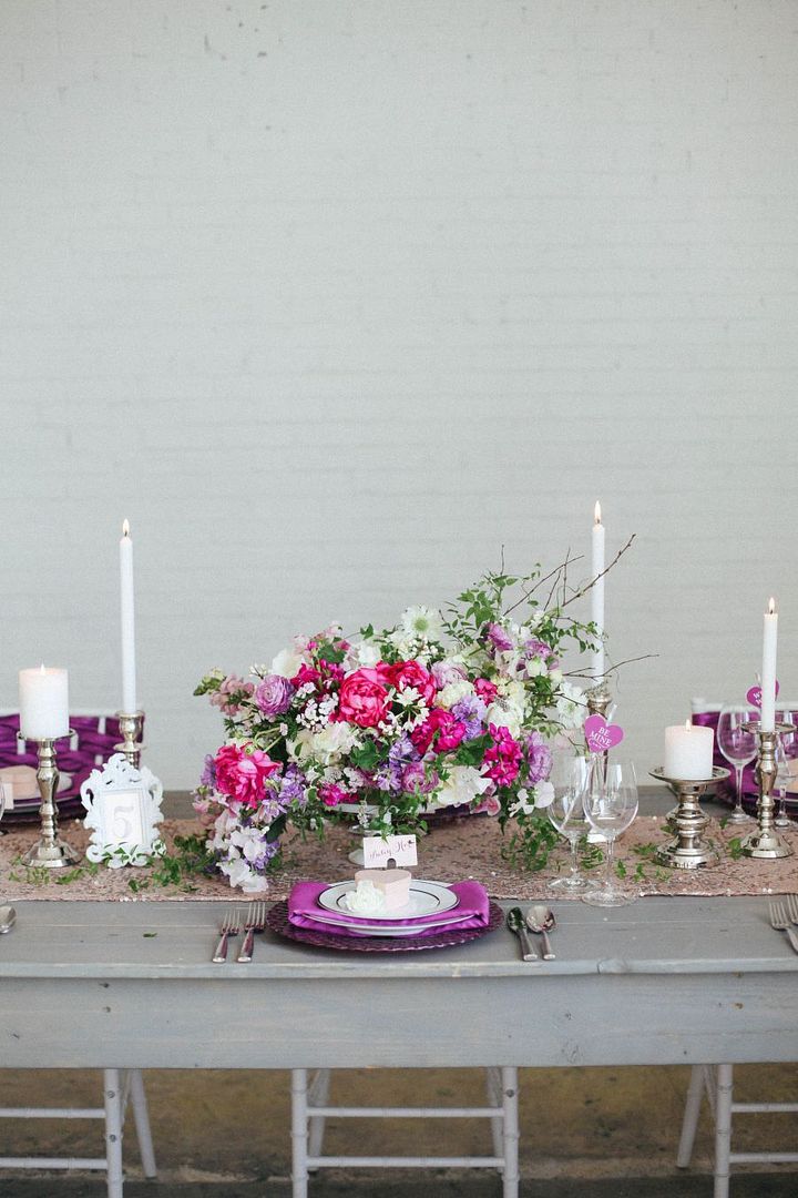 Radiant Orchid Wedding Inspiration: Michelle Leo Events - see more: www.theperfectpalette.com - color ideas for weddings + parties