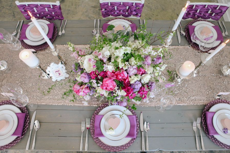 Radiant Orchid Wedding Inspiration: Michelle Leo Events - see more: www.theperfectpalette.com - color ideas for weddings + parties