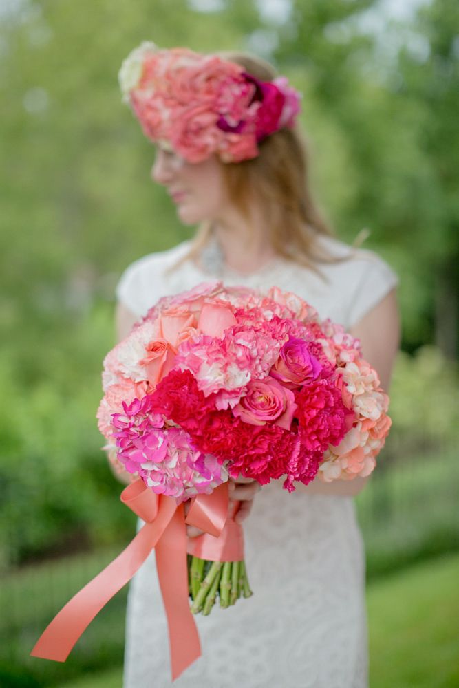 Pink bridal bouquet: www.theperfectpalette.com Photo by KMI Photography, Floral Design by Fiore Fine Flowers