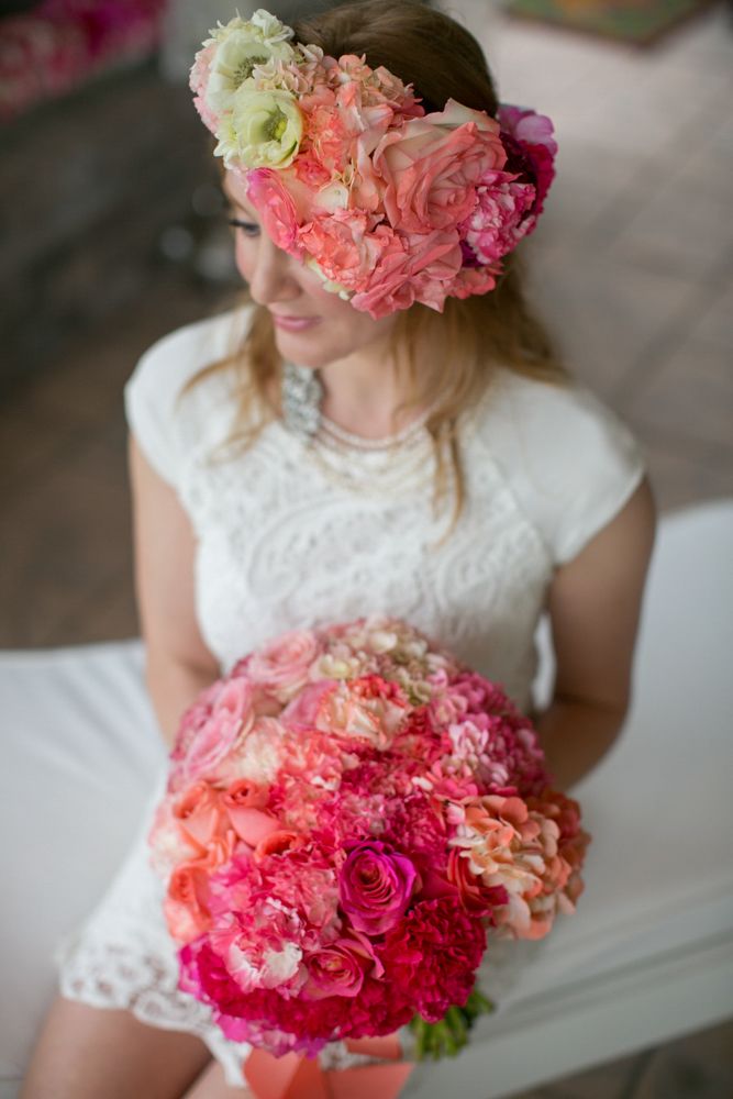 Floral halo: www.theperfectpalette.com Photo by KMI Photography, Floral Design by Fiore Fine Flowers