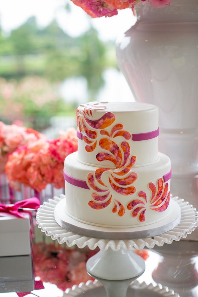 Creative cake design: www.theperfectpalette.com Photo by KMI Photography, Floral Design by Fiore Fine Flowers