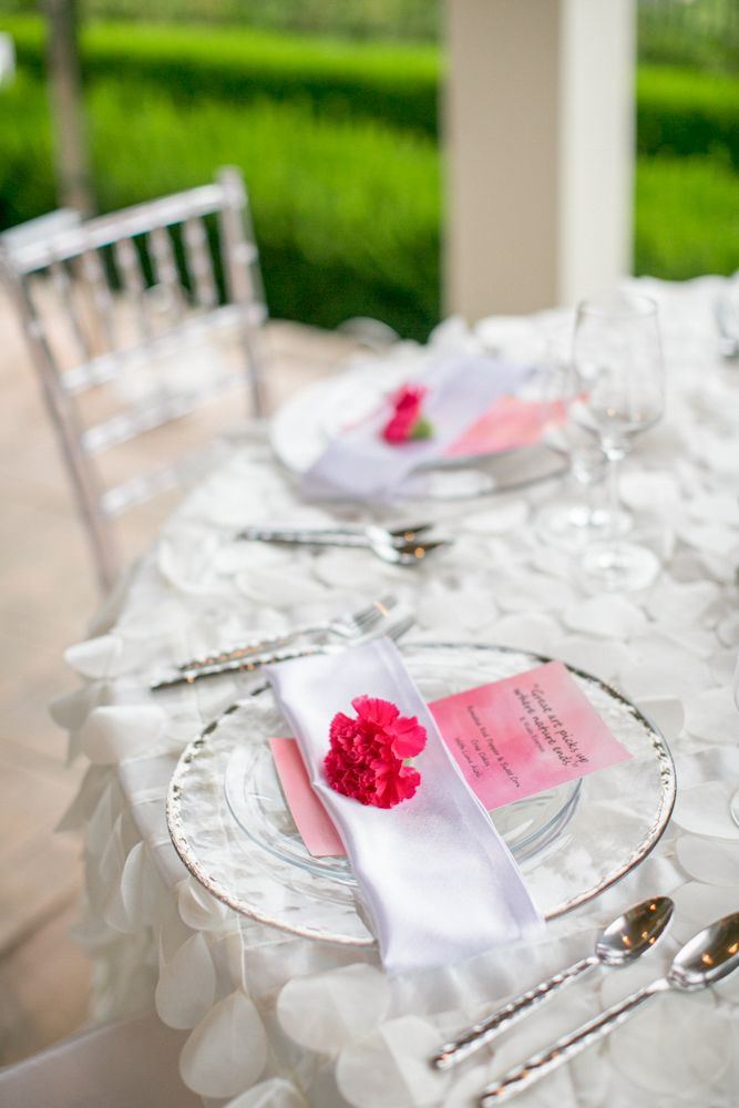 Place setting detail: www.theperfectpalette.com Photo by KMI Photography, Floral Design by Fiore Fine Flowers