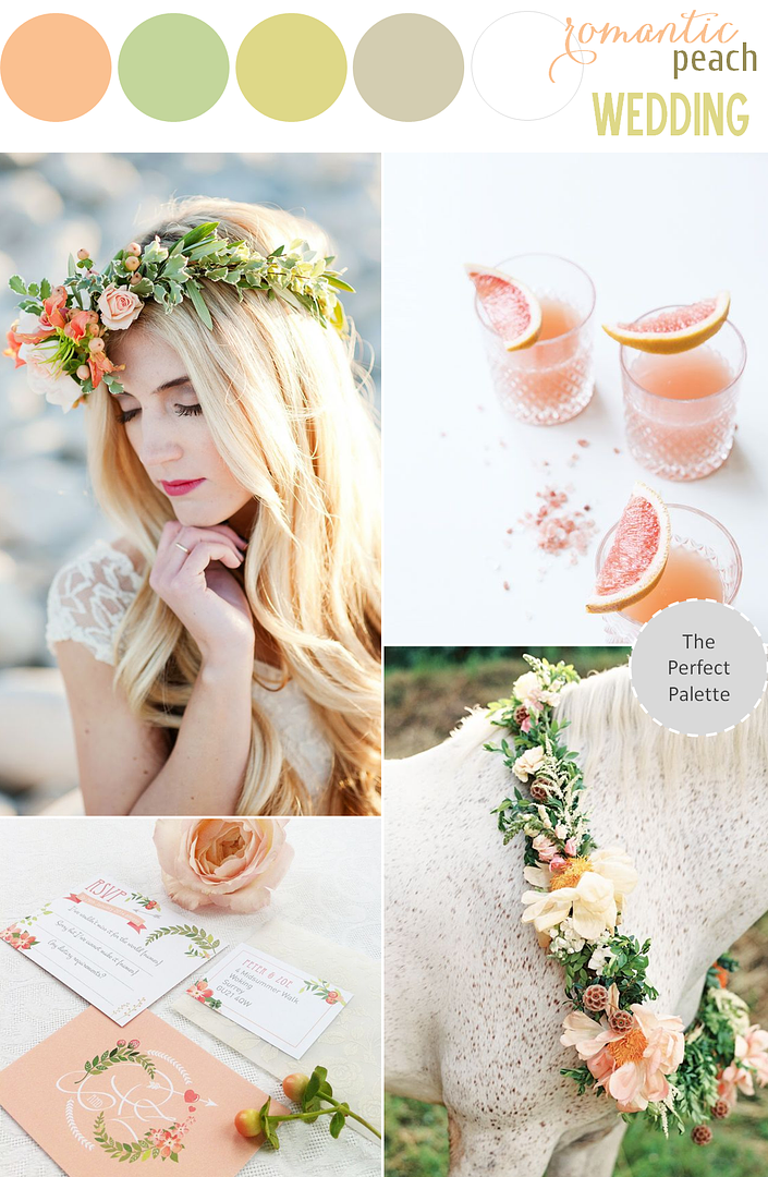 Color Story | Romantic Peach Wedding - see more at: www.theperfectpalette.com - Color Ideas for Weddings + Parties