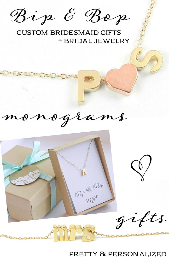 Custom Bridesmaid Gifts & Bridal Jewelry from Bip & Bop: Win a $100 Gift Card, Enter here: - www.theperfectpalette.com - Pretty & personalized