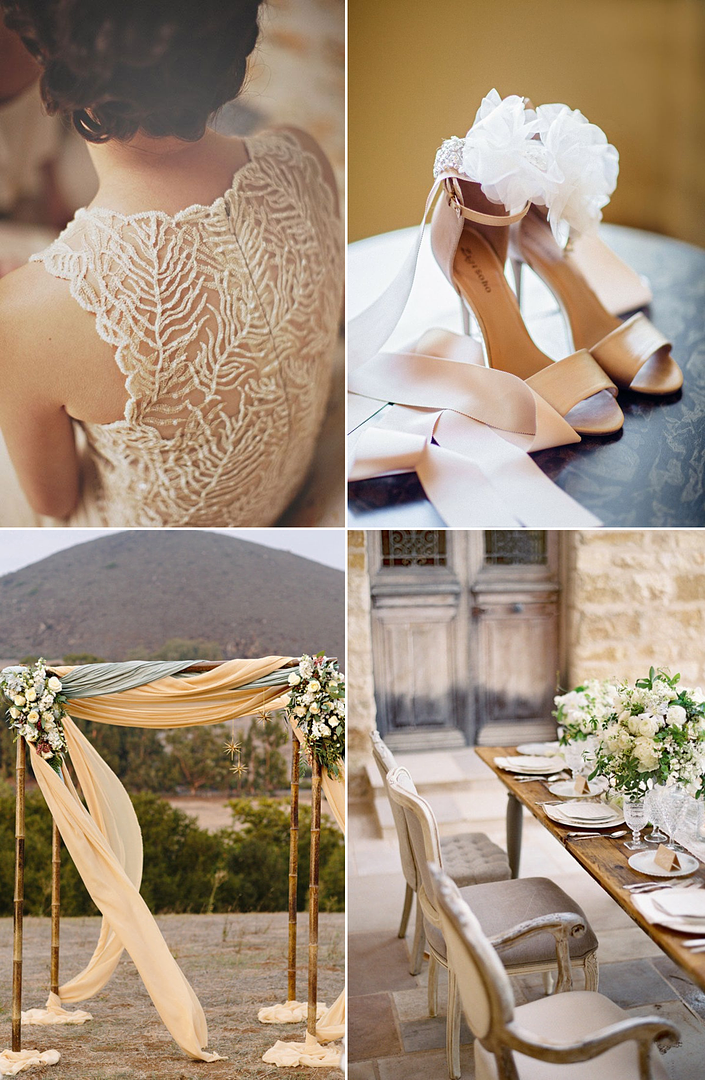 Beige Beauties: Classic and Elegant Wedding Ideas - www.theperfectpalette.com - Color Ideas for Weddings + Parties