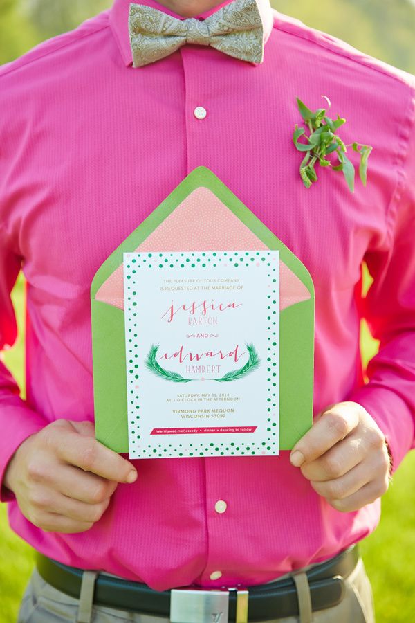 Bright Flamingos + Exotic Palms: Fuchsia Meets Emerald Green - Wojoimage Photography www.theperfectpalette.com Styled by Heartily Wed