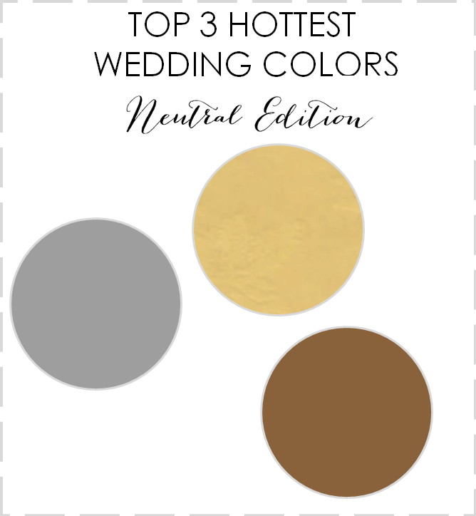 Top 3 Hottest Wedding Neutrals - to see more: http://www.theperfectpalette.com/2014/03/top-3-hottest-wedding-neutrals.html