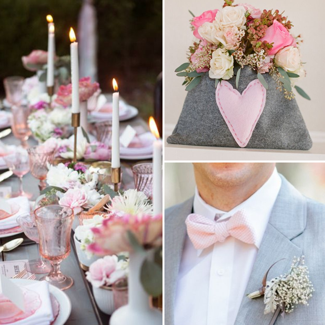 Wedding Color Palette | Pink, Gray and White - to see more: http://www.theperfectpalette.com