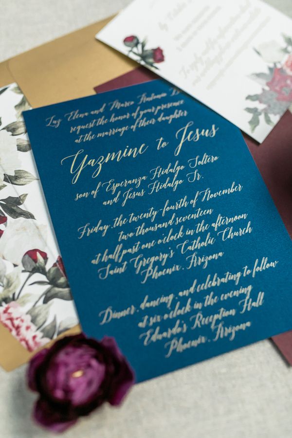  Blush and Crimson Arizona Wedding with Pops of Navy Blue