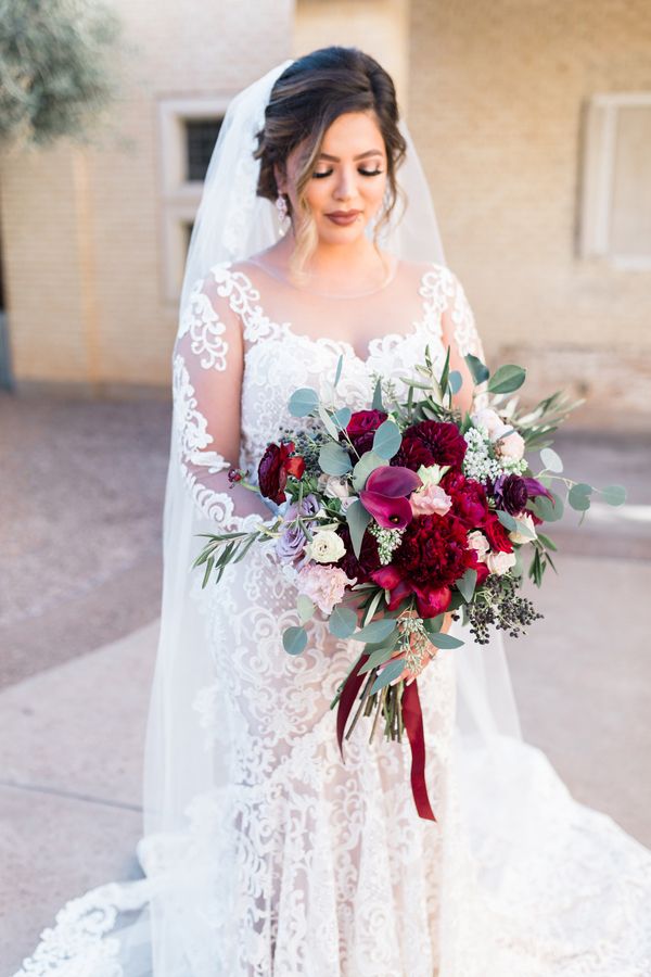  Blush and Crimson Arizona Wedding with Pops of Navy Blue