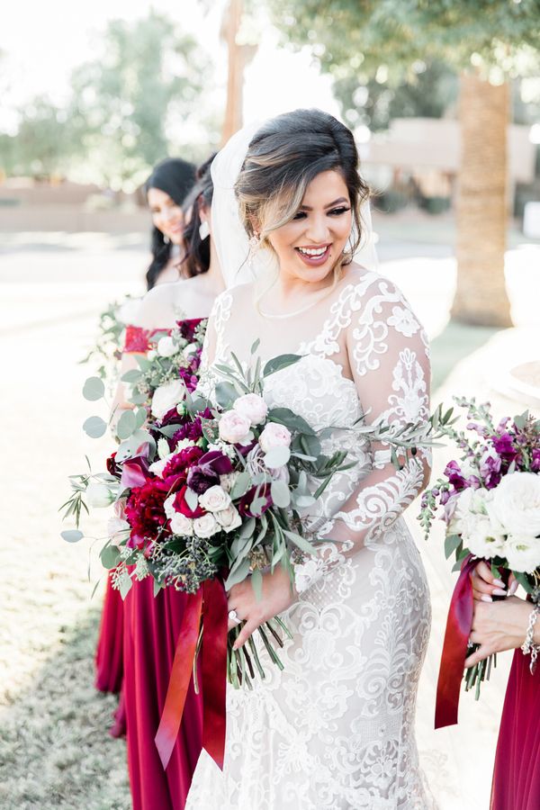  Blush and Crimson Arizona Wedding with Pops of Navy Blue