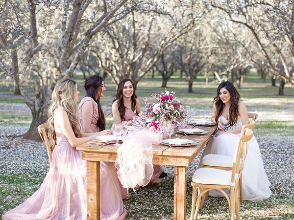  Bridesmaids Styled Shoot Starring Almond Blossoms