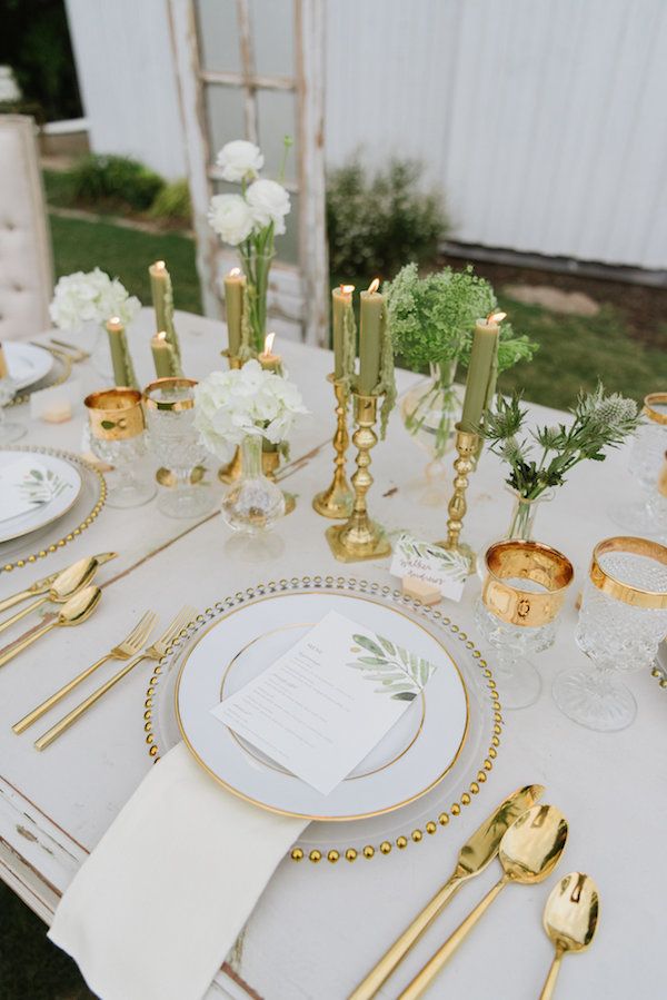 Vintage Green and Gold Wedding Inspo