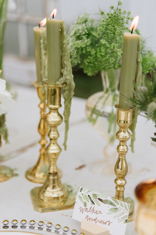 Vintage Green and Gold Wedding Inspo
