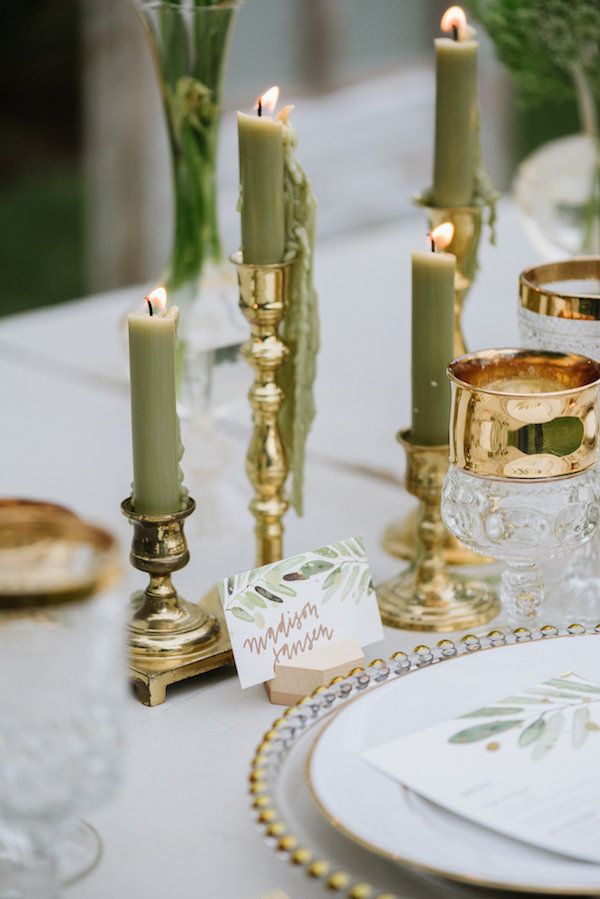 Vintage Green and Gold Wedding Inspo