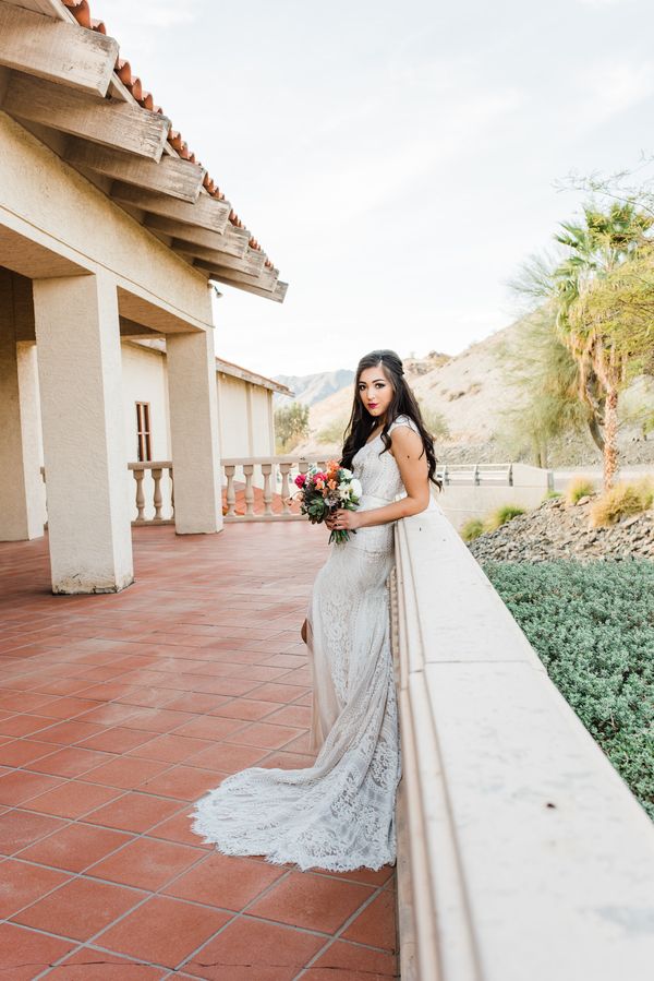  Desert Bridals Featuring a Dress Change & A Cactus With Cascading Florals