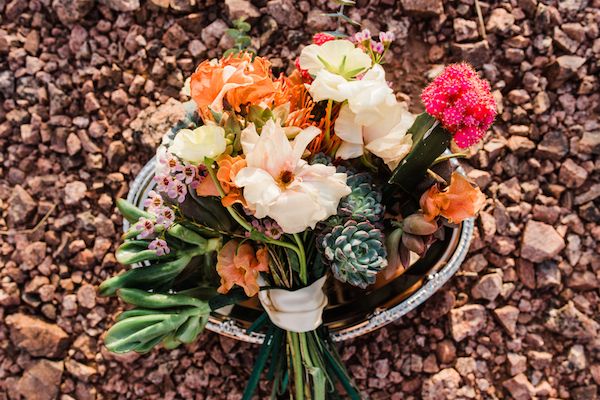  Desert Bridals Featuring a Dress Change & A Cactus With Cascading Florals