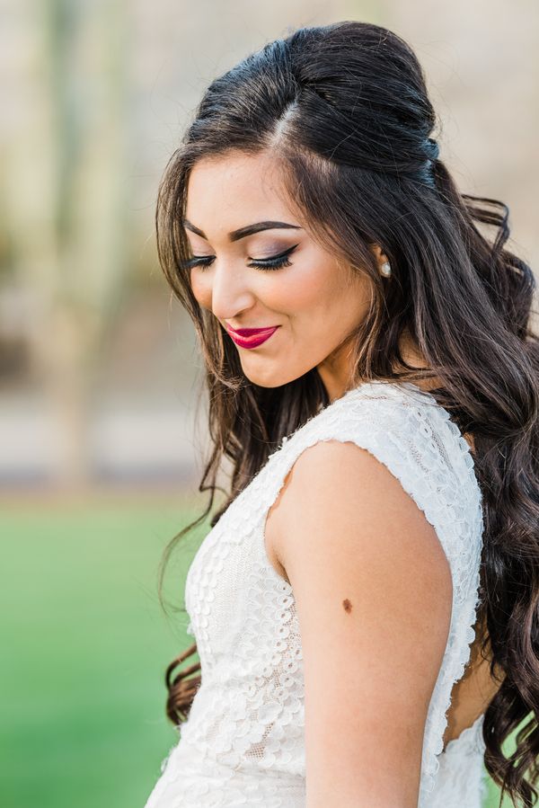  Desert Bridals Featuring a Dress Change & A Cactus With Cascading Florals