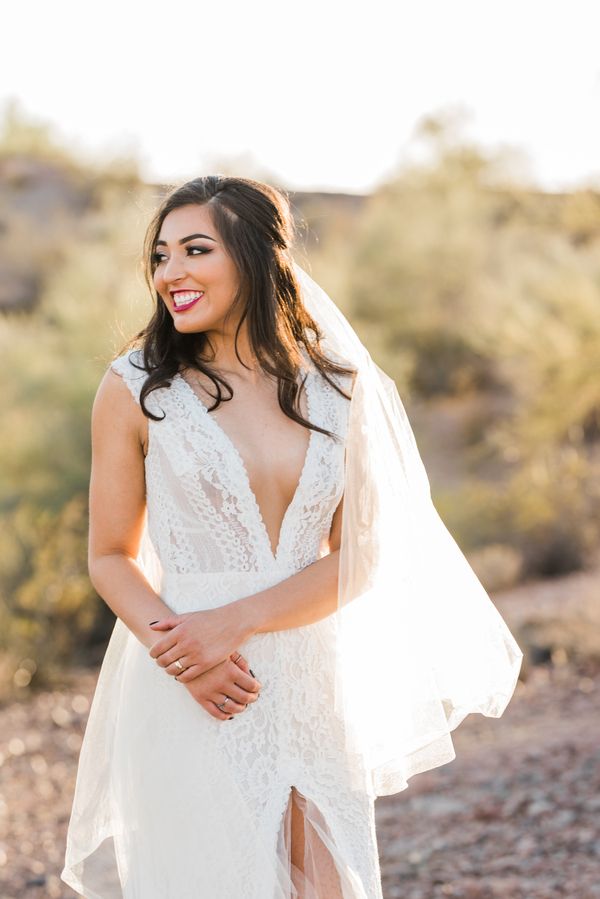  Desert Bridals Featuring a Dress Change & A Cactus With Cascading Florals