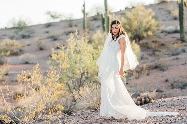  Desert Bridals Featuring a Dress Change & A Cactus With Cascading Florals