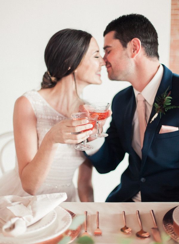  Romantic Blush and Rose Gold Downtown Phoenix Wedding