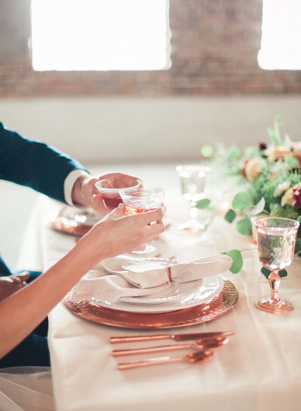  Romantic Blush and Rose Gold Downtown Phoenix Wedding