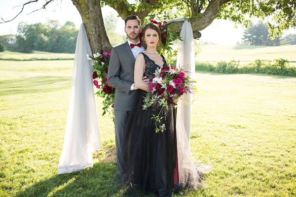  Black Meets Berry in this Moody & Ultra Chic Wedding