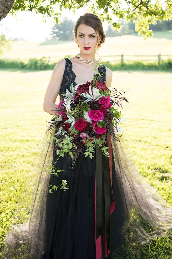  Black Meets Berry in this Moody & Ultra Chic Wedding