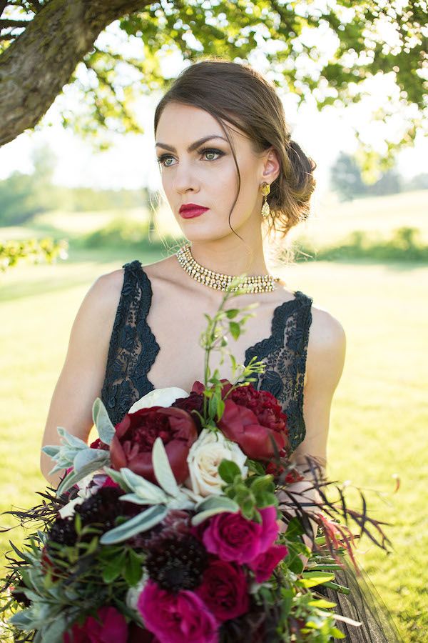  Black Meets Berry in this Moody & Ultra Chic Wedding