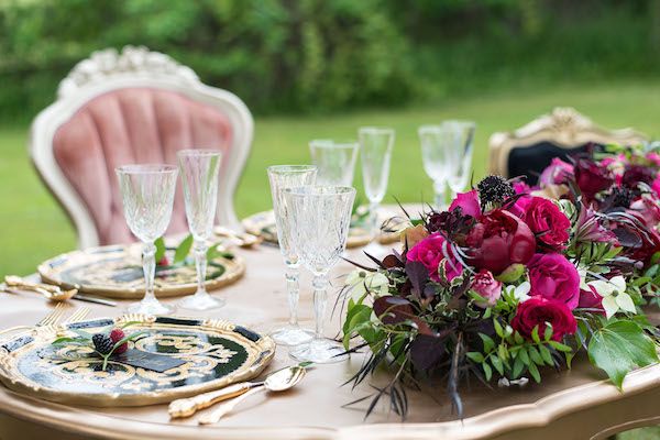  Black Meets Berry in this Moody & Ultra Chic Wedding