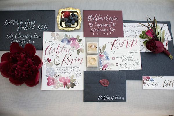  Black Meets Berry in this Moody & Ultra Chic Wedding