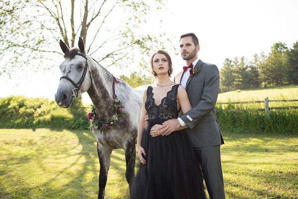  Black Meets Berry in this Moody & Ultra Chic Wedding