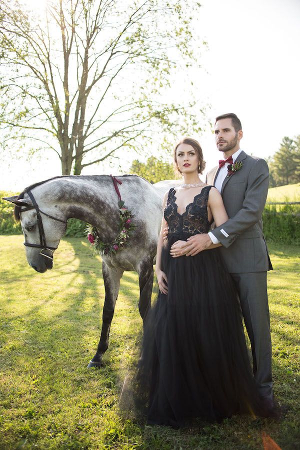  Black Meets Berry in this Moody & Ultra Chic Wedding