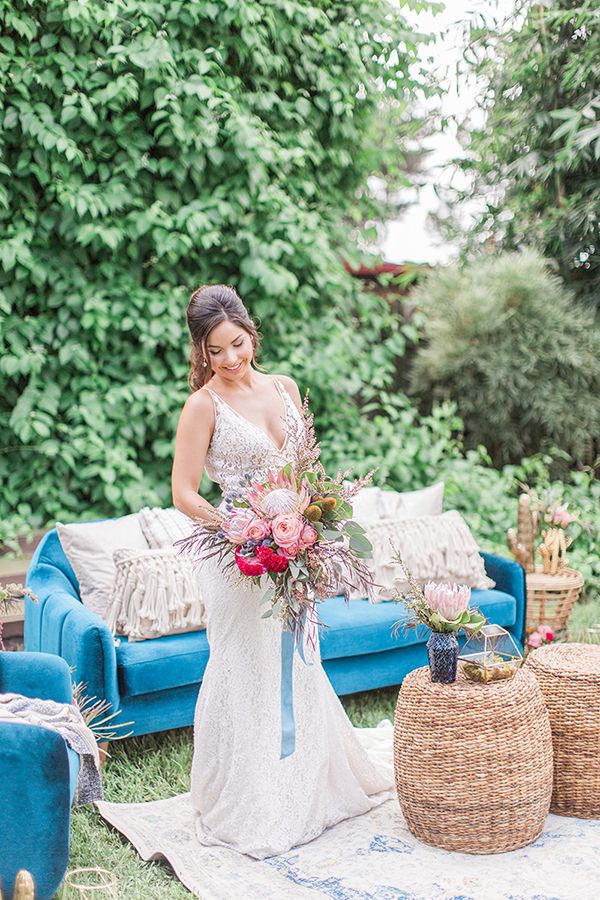 Stylish Blue and Boho Wedding Inspiration Made for the Summer