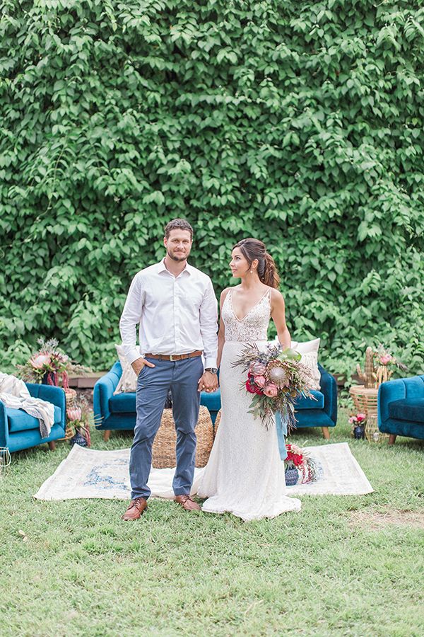  Stylish Blue and Boho Wedding Inspiration Made for the Summer