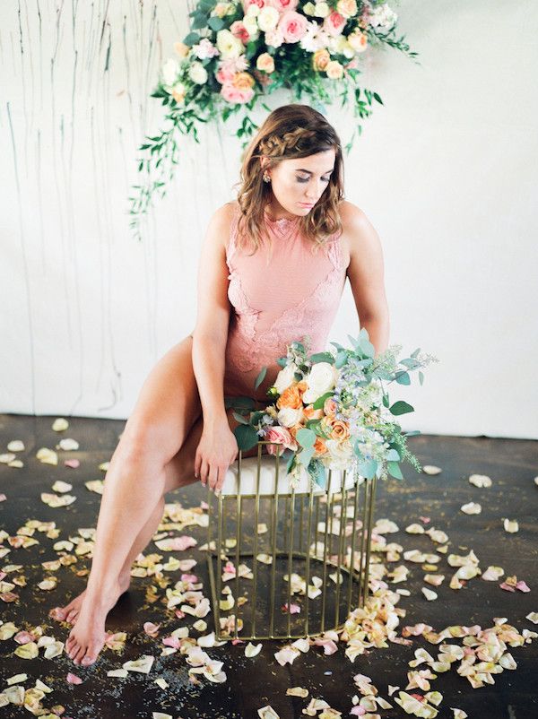  Romantic Floral Filled Bridal Portraits on Film 