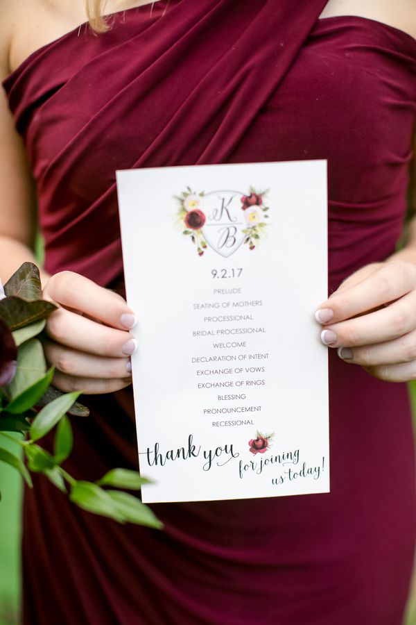 Burgundy and Gold Fall Barn Wedding