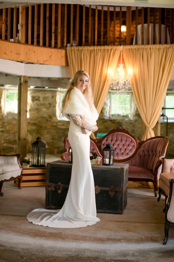 Burgundy and Gold Fall Barn Wedding